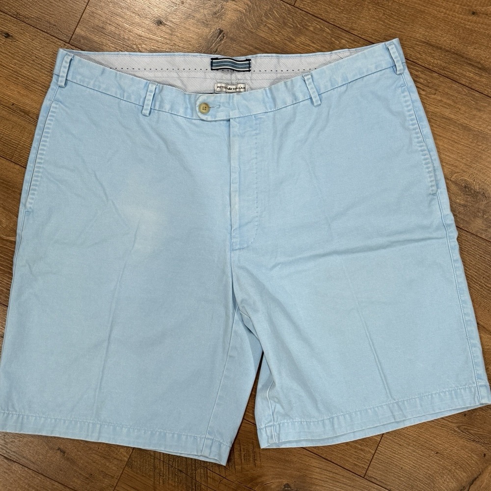 Peter Millar Shorts Mens 40 Beige Golf Outdoor Khaki Blue X2 Lot Flat Front - Picture 6 of 10